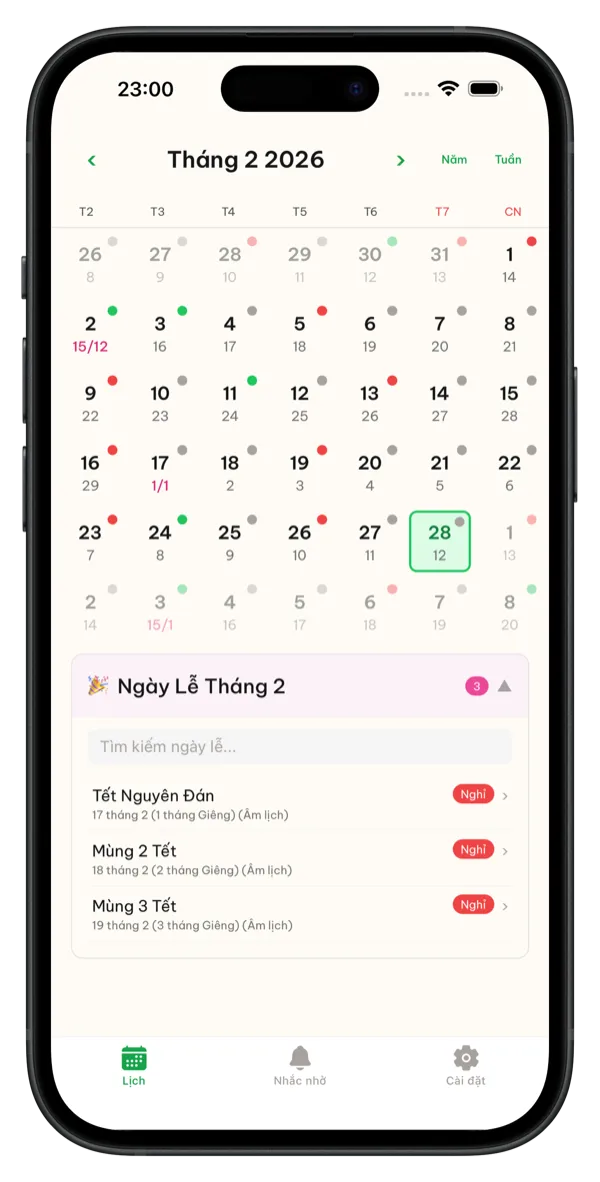 Lên kế hoạch với lịch âm dương / Plan ahead with the lunar calendar
